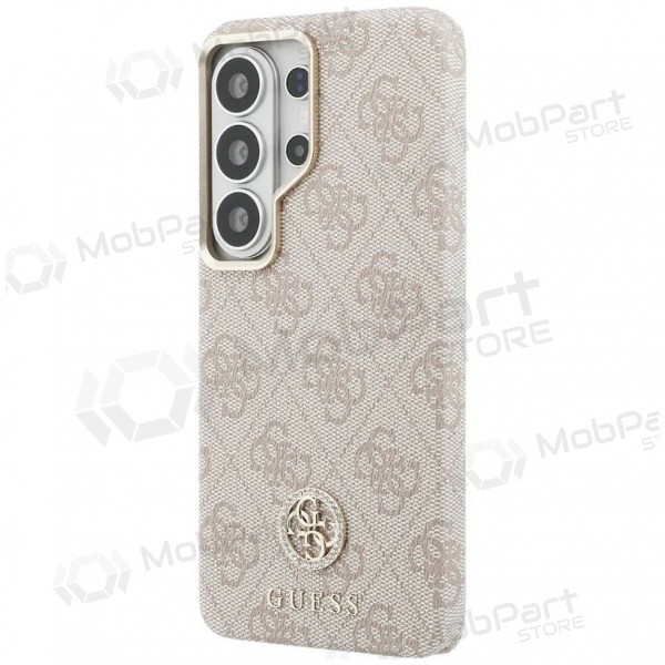 Θήκη Samsung Galaxy S26 Ultra - Guess PU Leather 4G Strass Logo Gold Frame Magnetic (ροζ)
