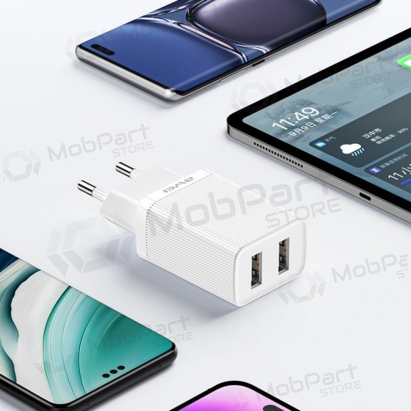 Φορτιστής Awei C15L-EU 2xUSB-A 10W + USB to Lightning cable άσπρο