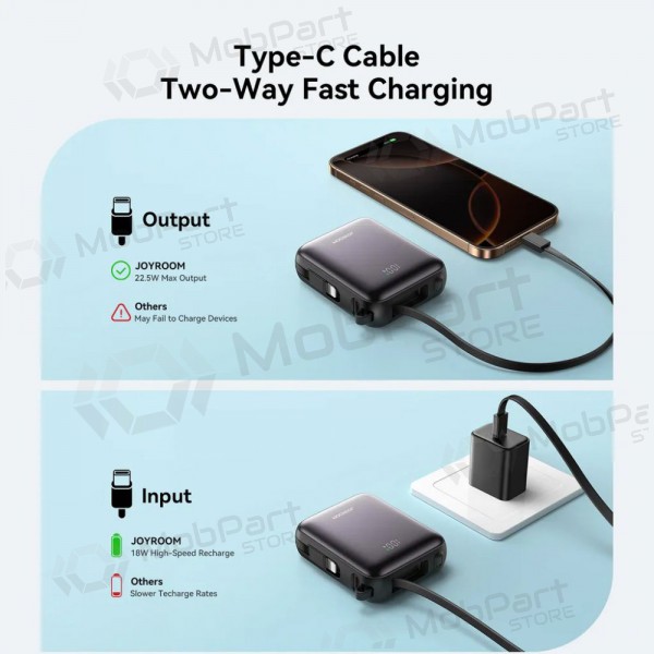 Εξωτερική μπαταρία Power Bank Joyroom JR-PBF27 22.5W Mini 10000mAh μαύρος