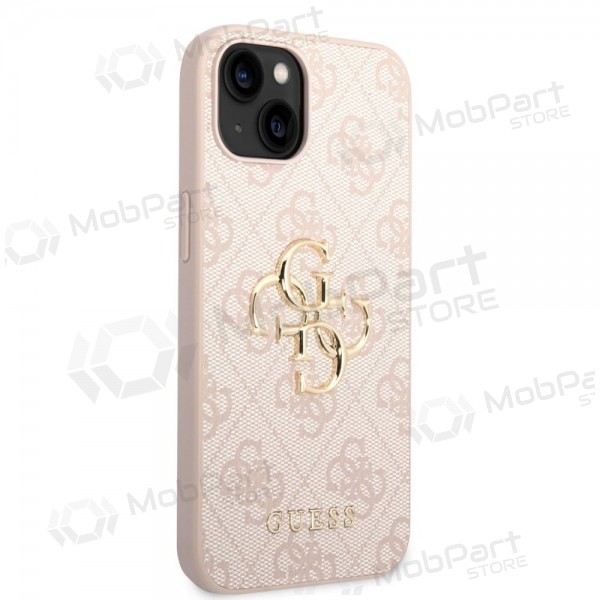 Θήκη Apple iPhone 14 -Guess PU 4G Metal Logo- (ροζ)
