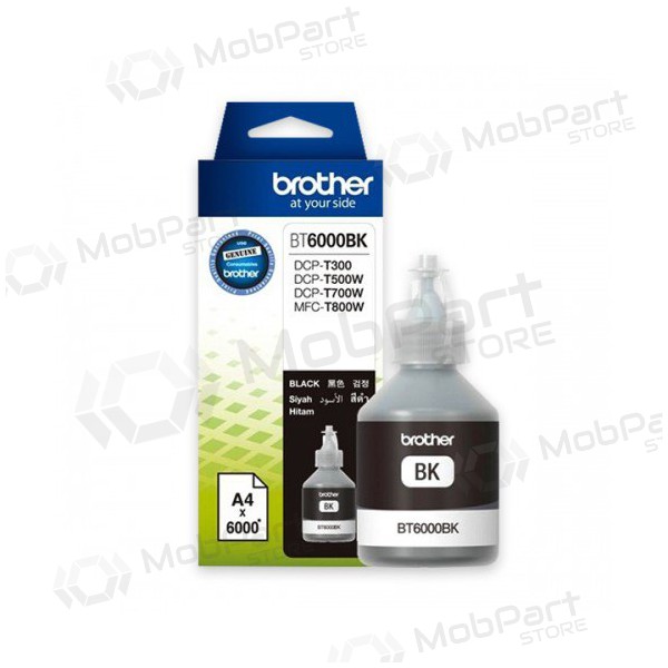 Brother DCP-T300/ T500W/ T700W (BT6000BK), μαύρος κασέτα για εκτυπωτές inkjet, 6000 σελίδες.