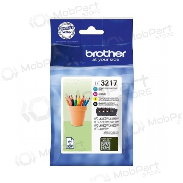 Brother LC3217 (LC3217VALDR) κιτ δοχείων μελάνης, μαύρο, κυανό, ματζέντα, κίτρινο