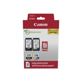 Canon PG-575/CL-576 (5438C004) πακέτο αξίας φωτογραφιών, σετ δοχείων μελάνης, BK/CMY