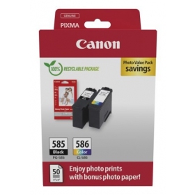 Canon PG-585/CL-586 (6205C004) πακέτο αξίας φωτογραφιών, σετ δοχείων μελάνης, BK/CMY