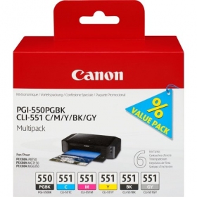 Canon PGI-550/CLI-551 (6496B005) Σετ δοχείων μελάνης, PGBK/C/M/Y/BK/GY