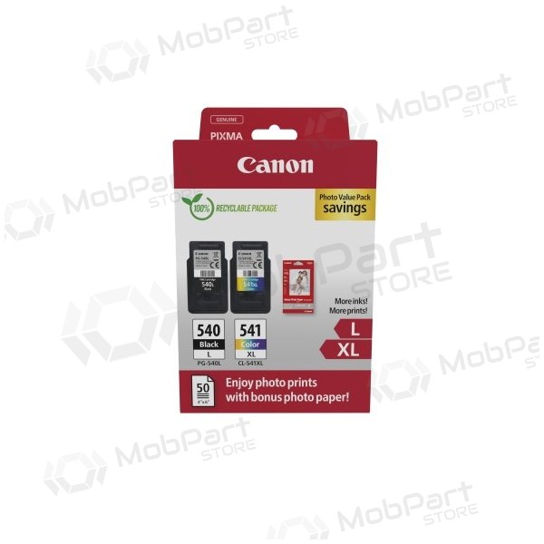 Canon PG-540L/CL-541XL (5224B012) πακέτο αξίας φωτογραφιών, κιτ κασετών μελάνης, BK/CMY