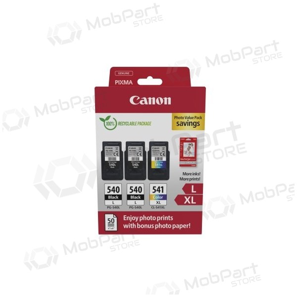 Canon PG-540L/CL-541XL (5224B015) πακέτο αξίας φωτογραφιών, σετ δοχείων μελάνης, BK/CMY