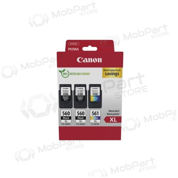 Canon PG-560XL/CL-561XL (3712C009) Σετ δοχείων μελάνης, BK/CMY