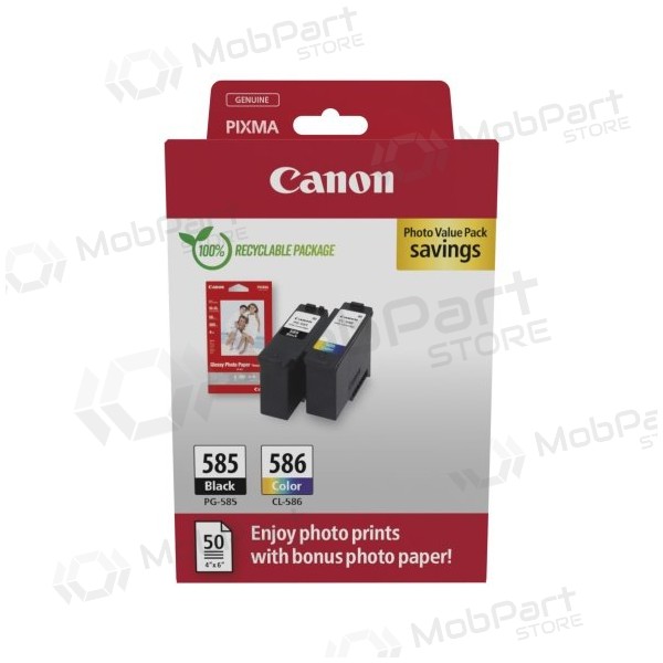 Canon PG-585/CL-586 (6205C004) πακέτο αξίας φωτογραφιών, σετ δοχείων μελάνης, BK/CMY
