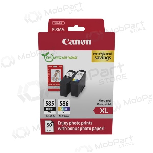 Canon PG-585XL/CL-586XL (6204C005) πακέτο αξίας φωτογραφιών, σετ δοχείων μελάνης, BK/CMY