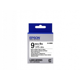 Epson Label Cartridge LK-3WBW ισχυρή κόλλα μαύρο σε λευκό 9mm (9m)