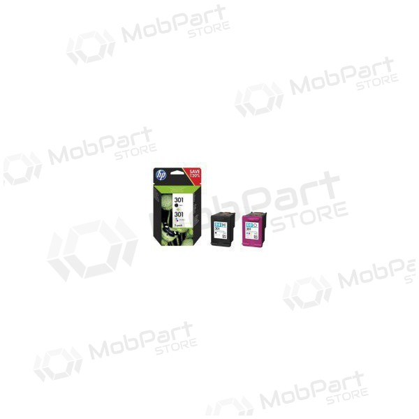 HP No.301 Kasėčių rinkinys (N9J72AE), μαύρος και trispalvė κασέτα για εκτυπωτές inkjet, 190 σελίδες.