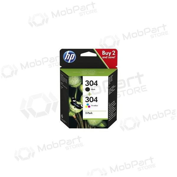 HP No.304 Kasėčių rinkinys (3JB05AE), μαύρος και trispalvė κασέτα για εκτυπωτές inkjet
