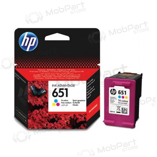 HP No.651 (C2P11AE), τρίχρωμο δοχείο μελάνης για εκτυπωτές inkjet, 300 σελίδες.