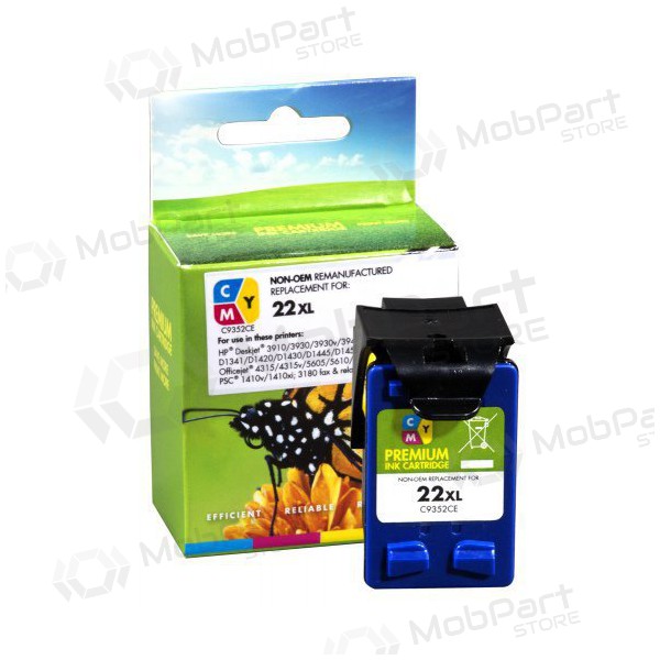 Συμβατή τρίχρωμη κασέτα μελάνης Static Control HP 22XL (C9352CE) για εκτυπωτές inkjet, 415 σελίδες.