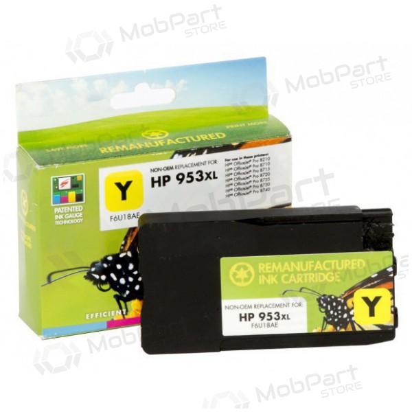 Static Control Συμβατό Δοχείο Μελάνης HP 953 XL (F6U18AE), Κίτρινο, με Νέο Τσιπ, για Inkjet Εκτυπωτές, 1600 Σελίδες