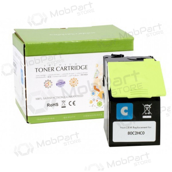 Συμβατό τόνερ Static Control Lexmark 802HC (80C2HC0), κυανό, για εκτυπωτές λέιζερ, 3000 σελίδες.