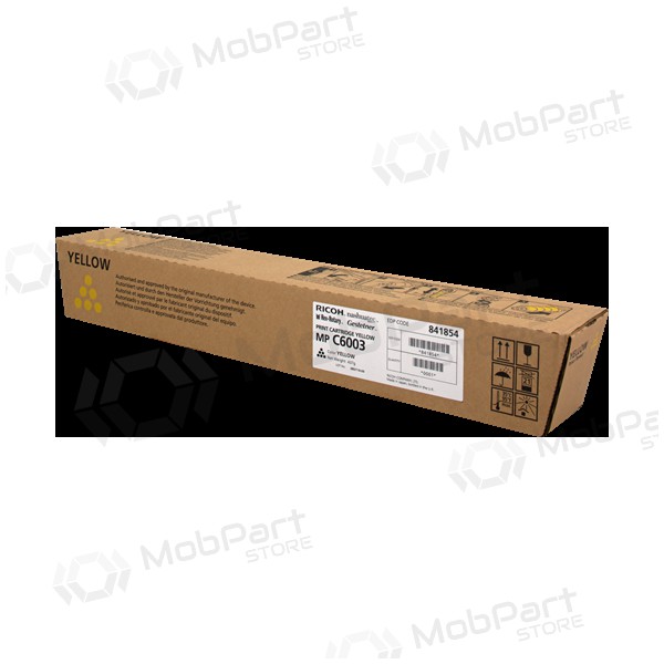 Ricoh MP C6003 (841854), κίτρινος κασέτα για εκτυπωτές λέιζερ, 22500 σελίδες.